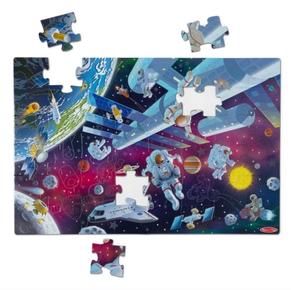 Melissa & Doug Outer Space Floor Puzzle Glow In The Dark 48 Pieces